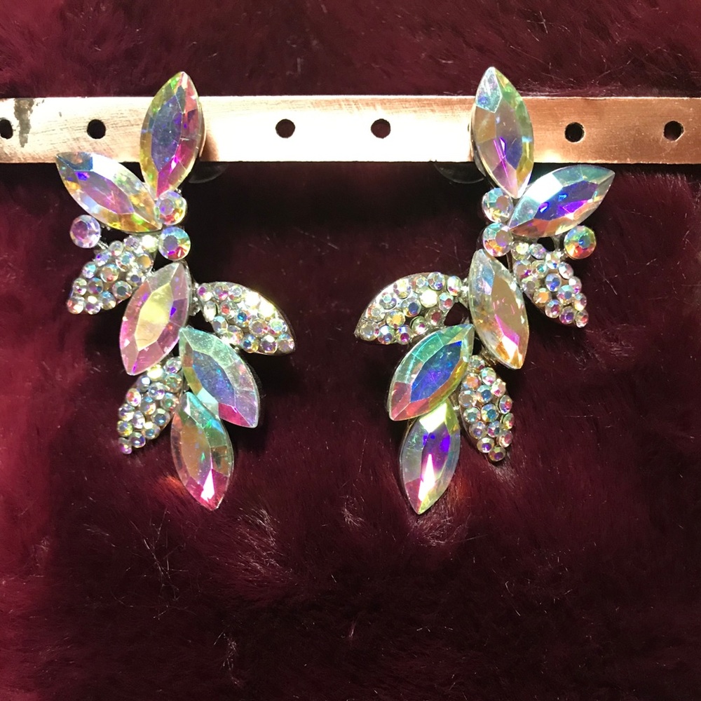 AB crystal dress earrings!